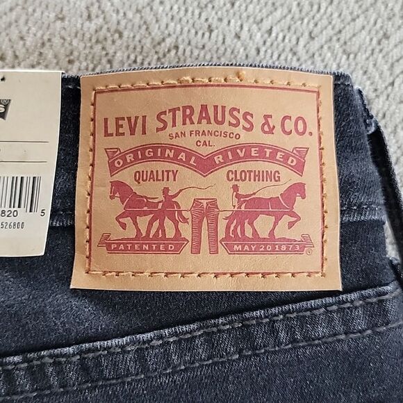 Levi's Black High Rise Hypersoft Cut Off Jean Shorts - Size 14/32 - Picture 6 of 12